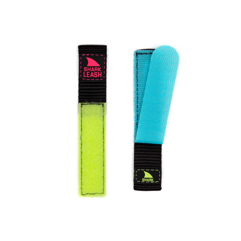 Two Freestyle STRAP KIT - LEASH - NEON WAVE straps, one in yellow-black and one in blue-black, displayed against a white background.