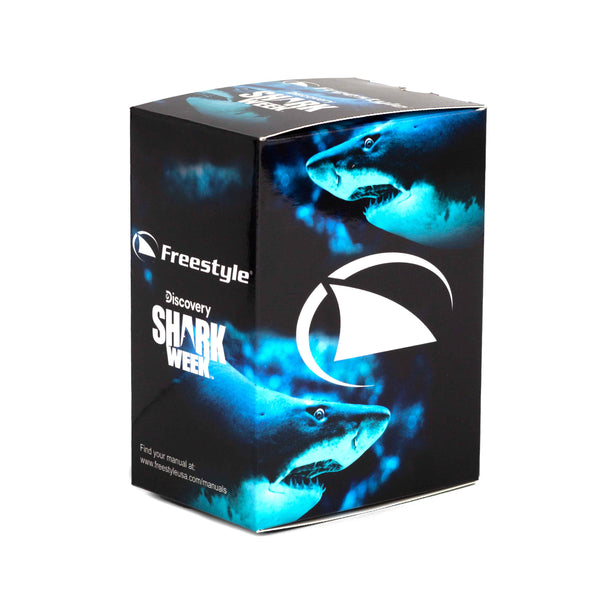 Black SHARK MINI CLIP SHARK MEGA GRIN by Freestyle featuring SHARKS graphics from the Discovery collaboration.