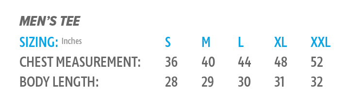 Men's Tee Size Guide